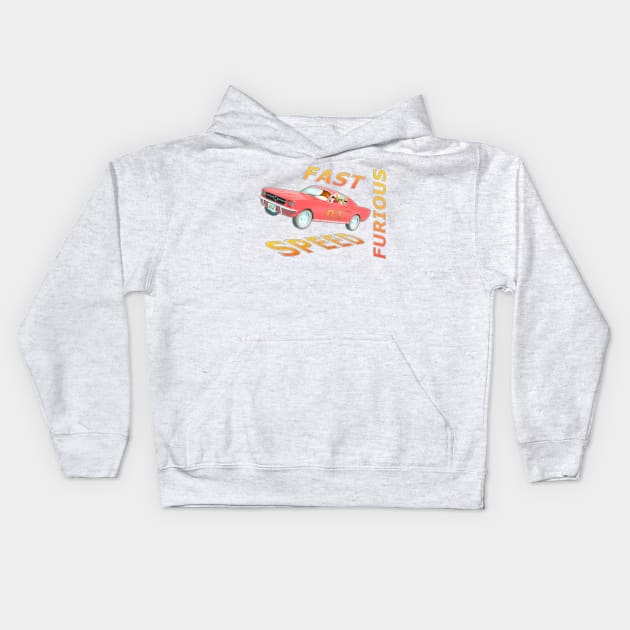 Fast and Speed Furious 01 Kids Hoodie by Andrea Matarazzo
